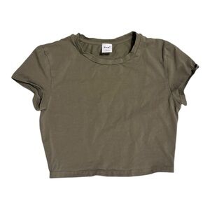 TNA by Aritzia Army Green Crop Top